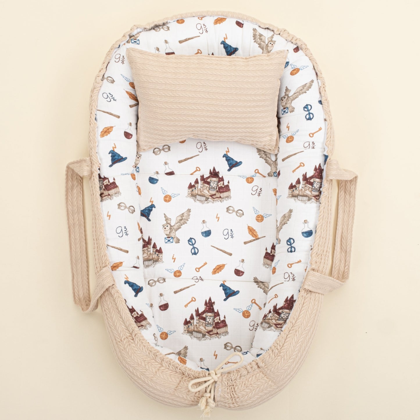 Babynest and Pillow - Çift Taraflı - Sütlü Kahve Örgü - Harry