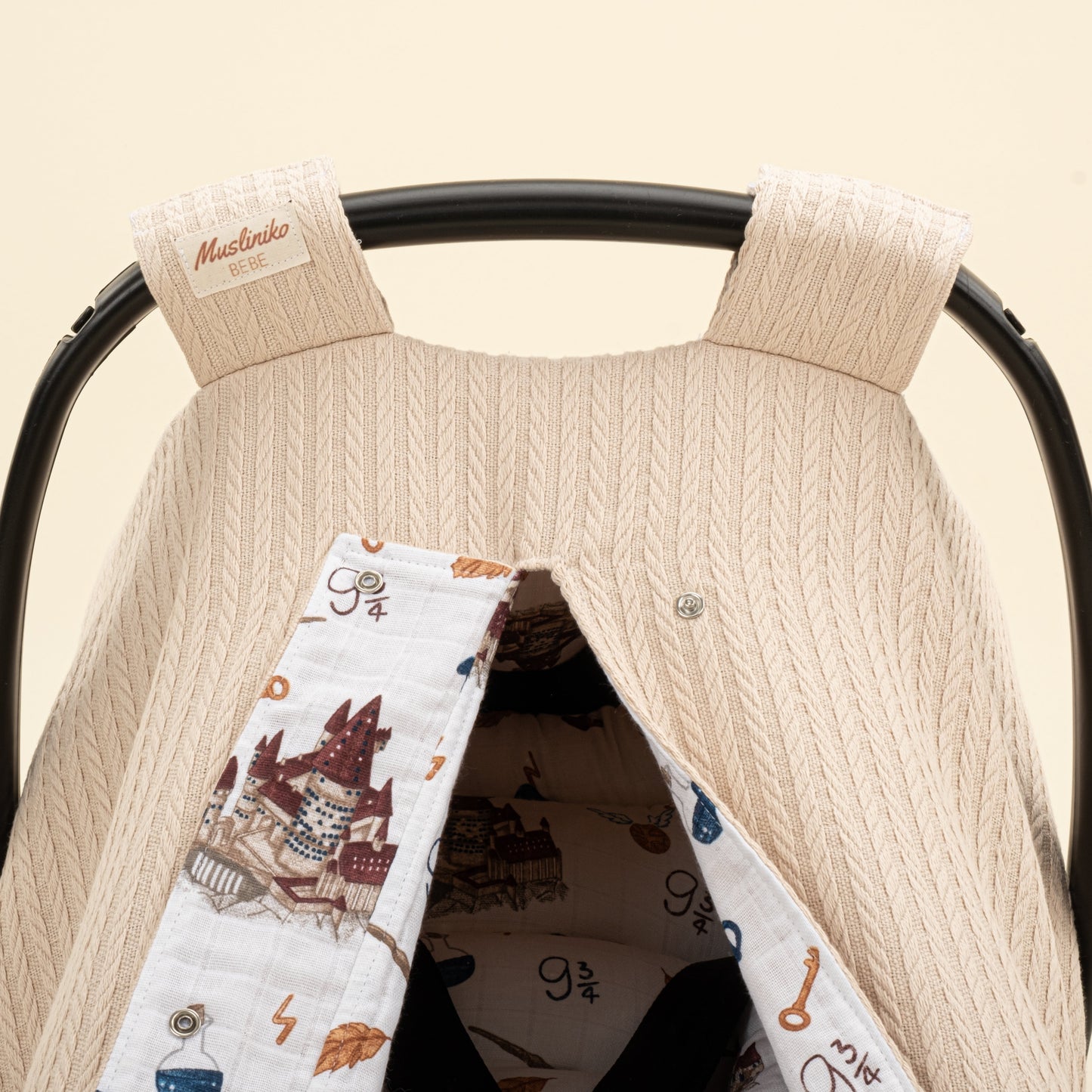 Stroller Cover Set - Double Side - Sütlü Kahve Örgü - Harry