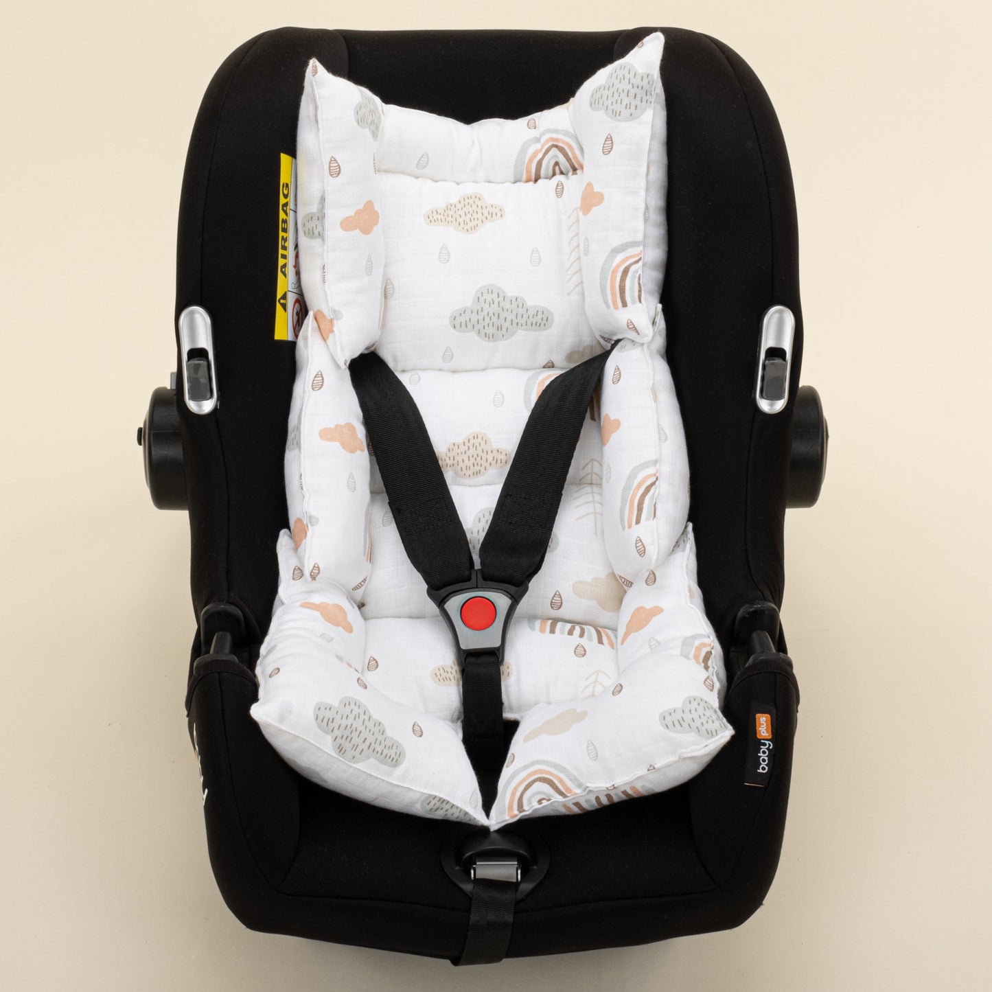 Stroller Cover Set - Double Side - Haki Muslin - Yeşil Gökkuşağı