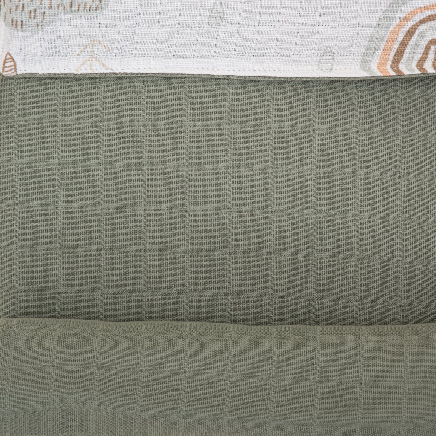 Double Side Muslin Cover - Haki Muslin - Yeşil Gökkuşağı