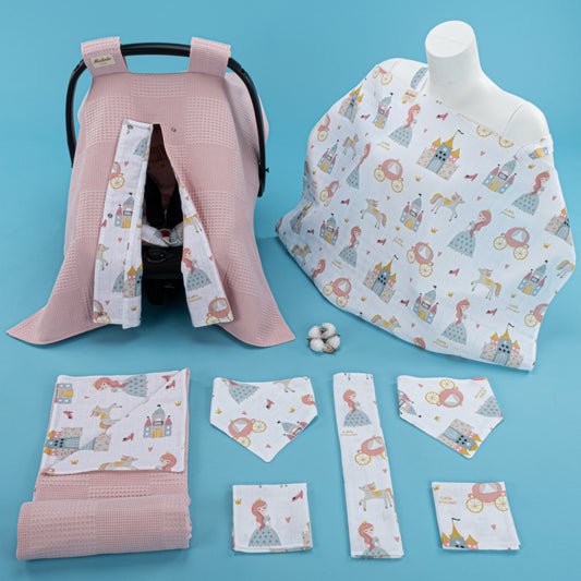 9 Piece - Newborn Sets - Double Sided - Winter - Gül Kurusu Waffle - Sindirella