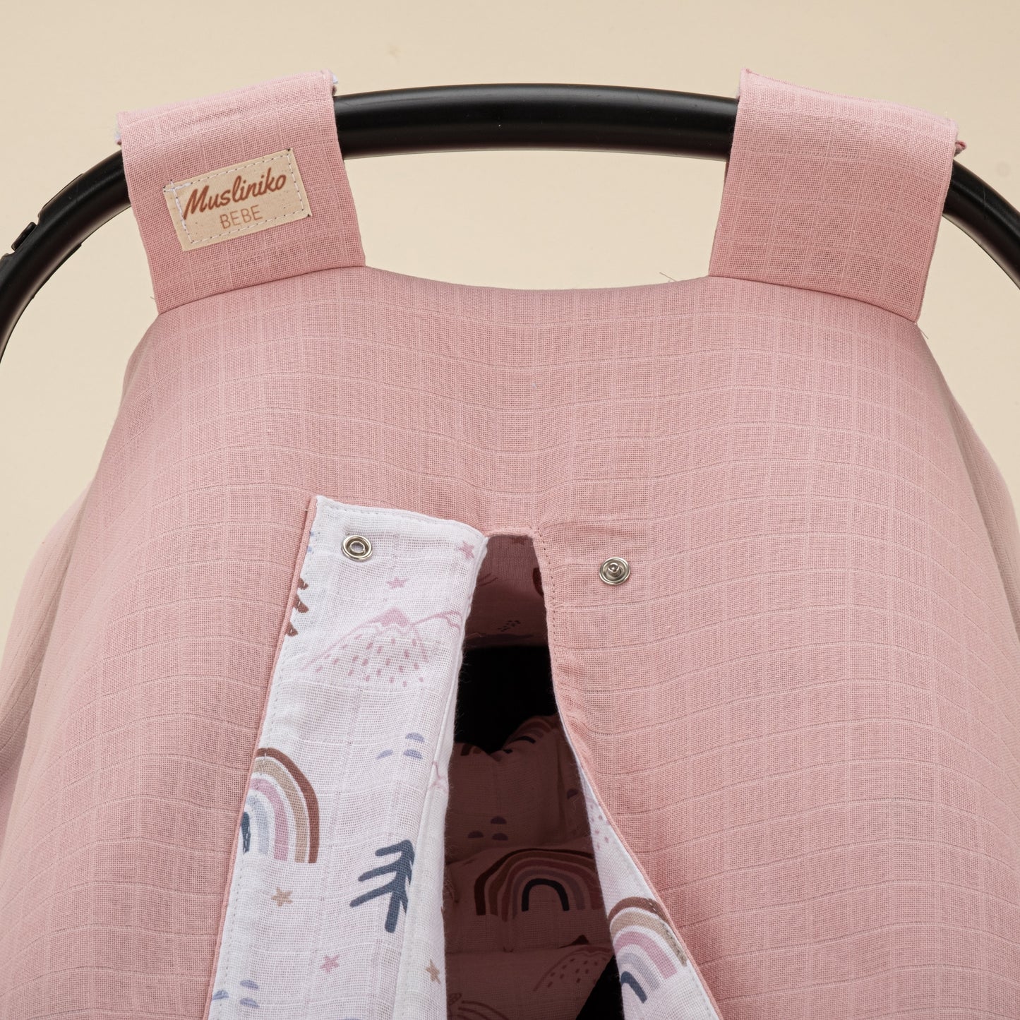 Stroller Cover Set - Double Side - Pudra Muslin - Pastel Gökkuşağı