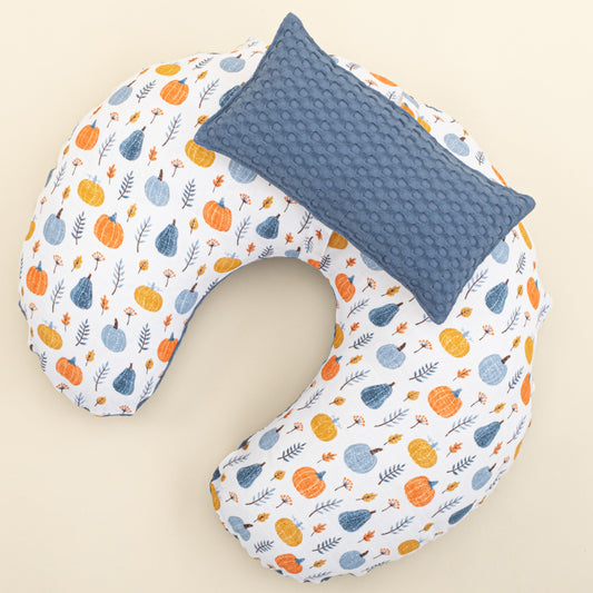 Double Sided Breastfeeding Pillow - İndigo Havuz - Mavi Balkabağı