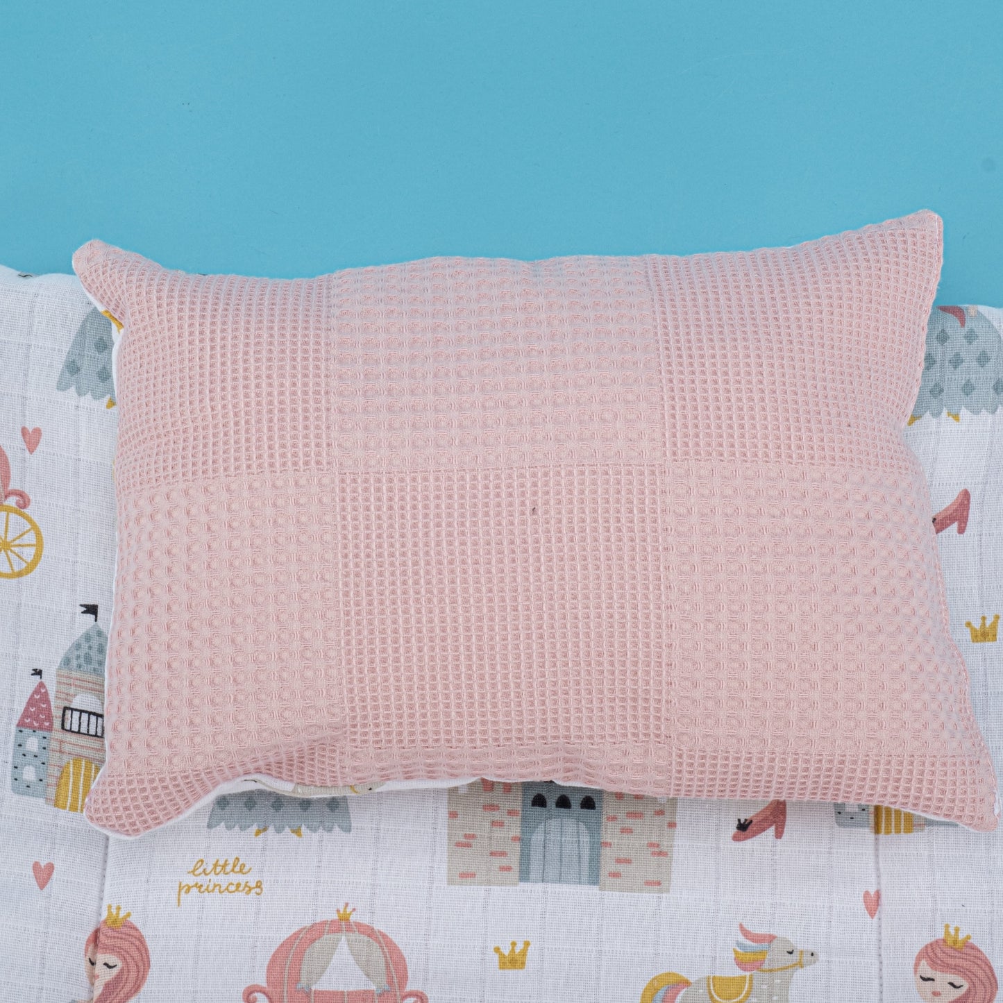 Double Sided Changing Pad and Pillow - Gül Kurusu Waffle - Sindirella