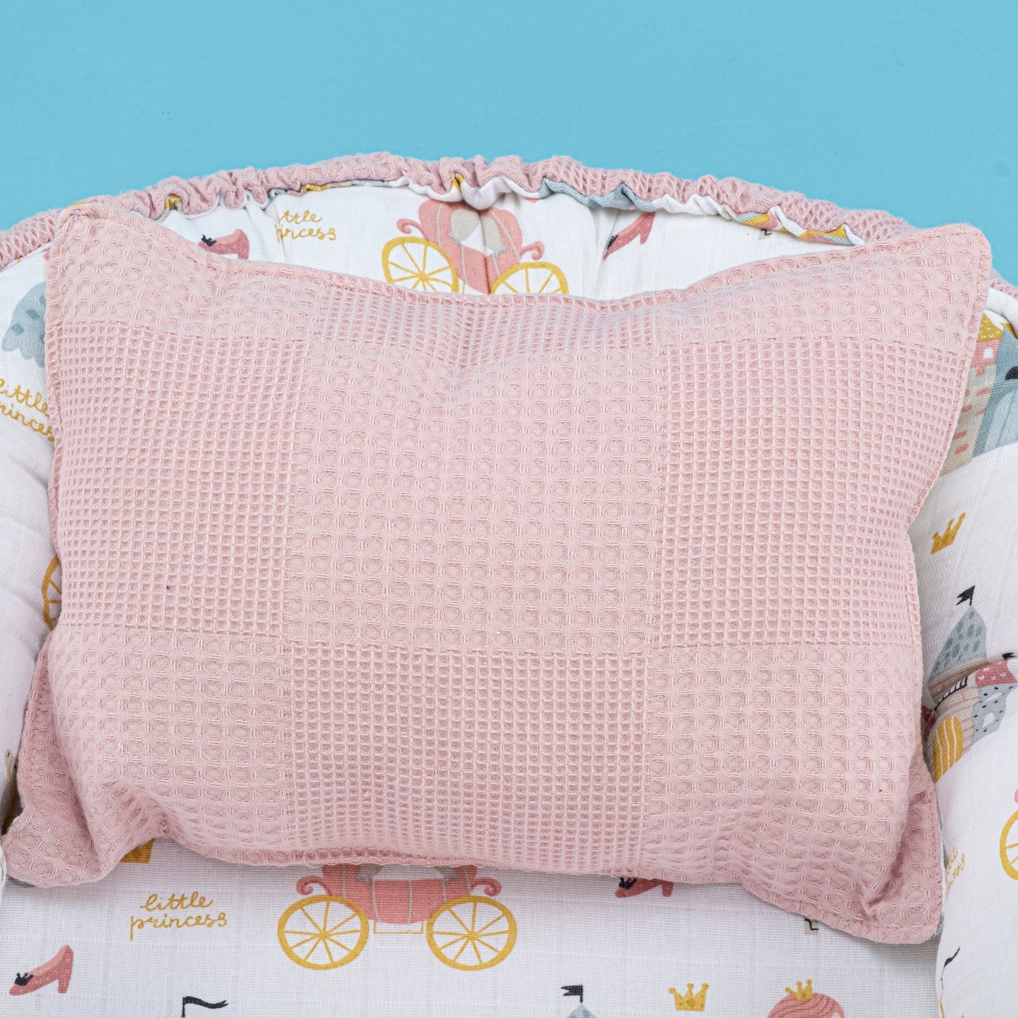 Babynest  and Pillow - Çift Taraflı - Gül Kurusu Waffle - Sindirella