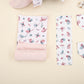 9 Piece - Newborn Sets - Double Sided - Winter - Pembe Waffle - Kelebekler