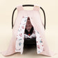 Stroller Cover Set - Double Side - Pembe Waffle - Kelebekler