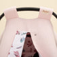 Stroller Cover Set - Double Side - Pembe Waffle - Kelebekler