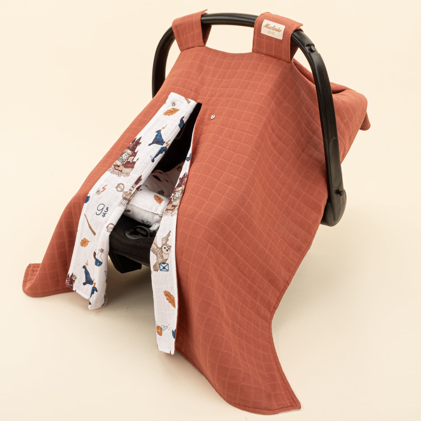 Stroller Cover Set - Double Side - Koyu Kiremit Muslin - Harry