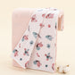 Double Sided Pique Blanket - Pembe Waffle - Kelebekler