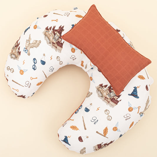 Double Sided Breastfeeding Pillow - Koyu Kiremit Muslin - Harry