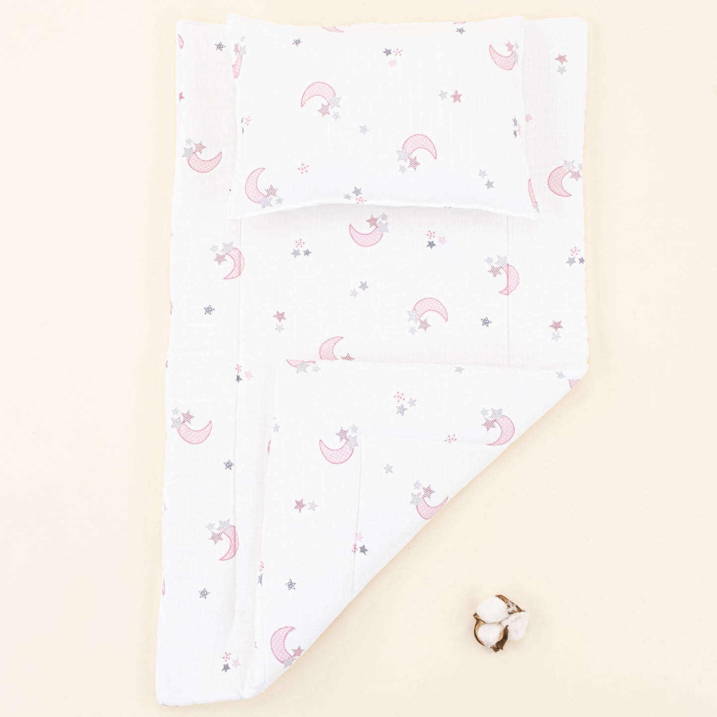 Double Sided Changing Pad and Pillow  - Pembe Ay