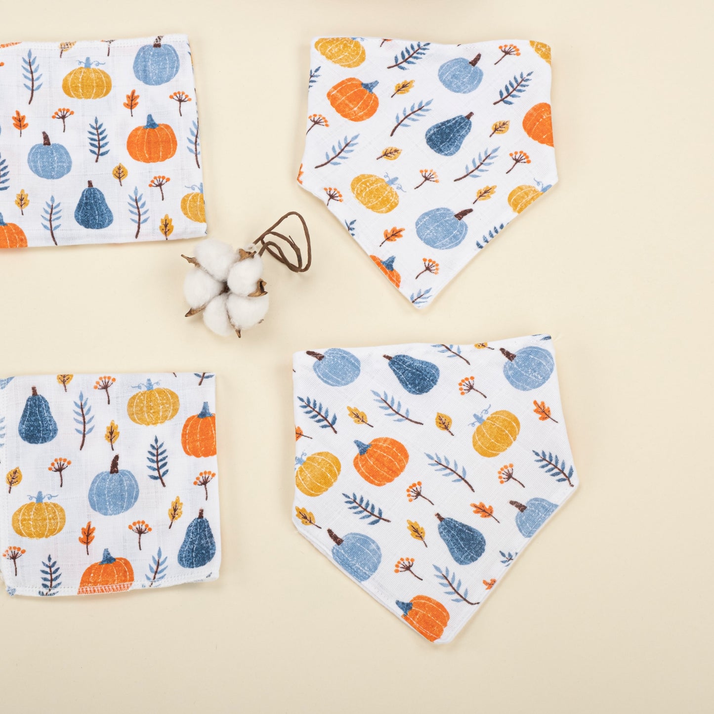 9 Piece - Newborn Sets - Double Sided - Winter - İndigo Petek - Mavi Balkabağı