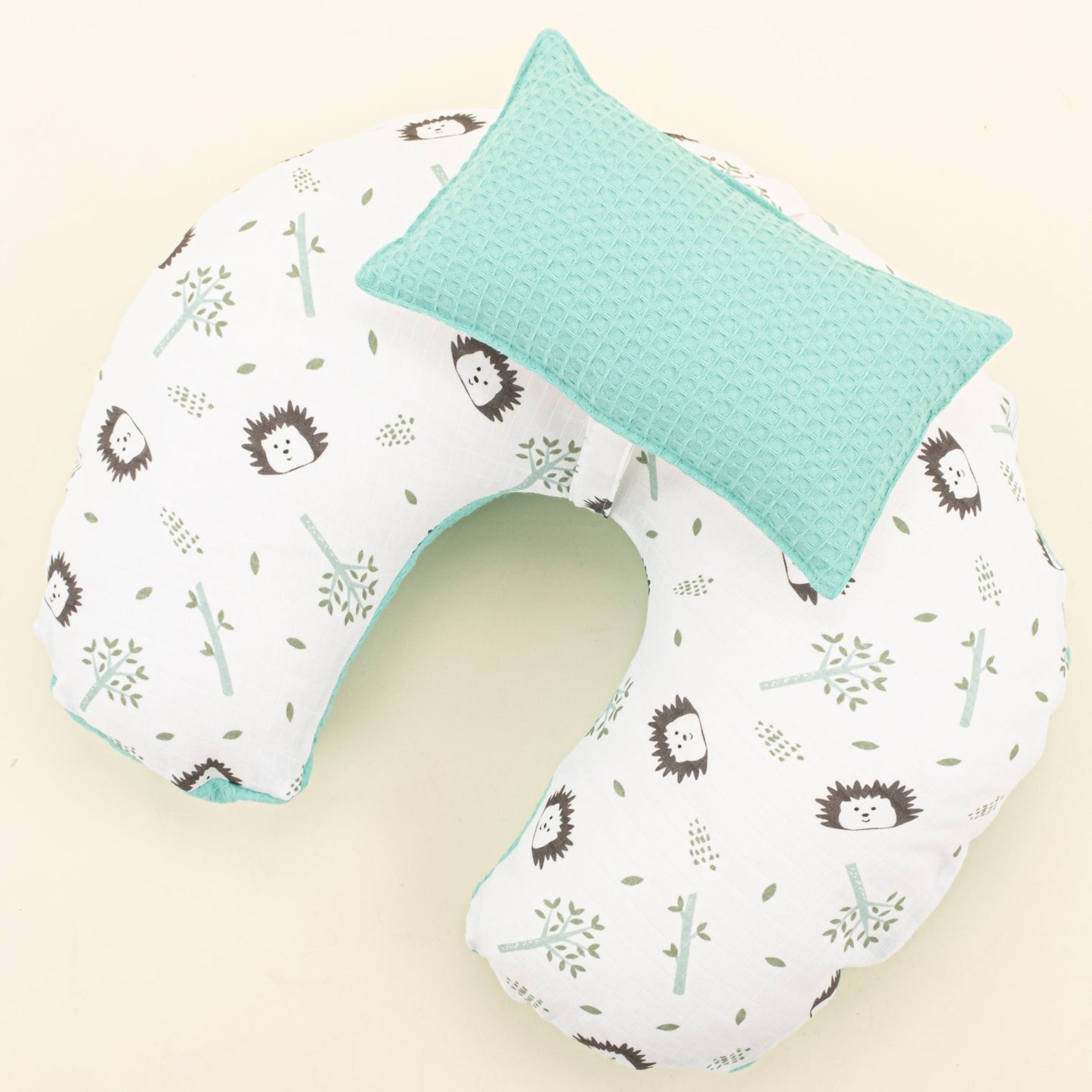 Double Sided Breastfeeding Pillow - Nil Yeşili Petek - Kirpi