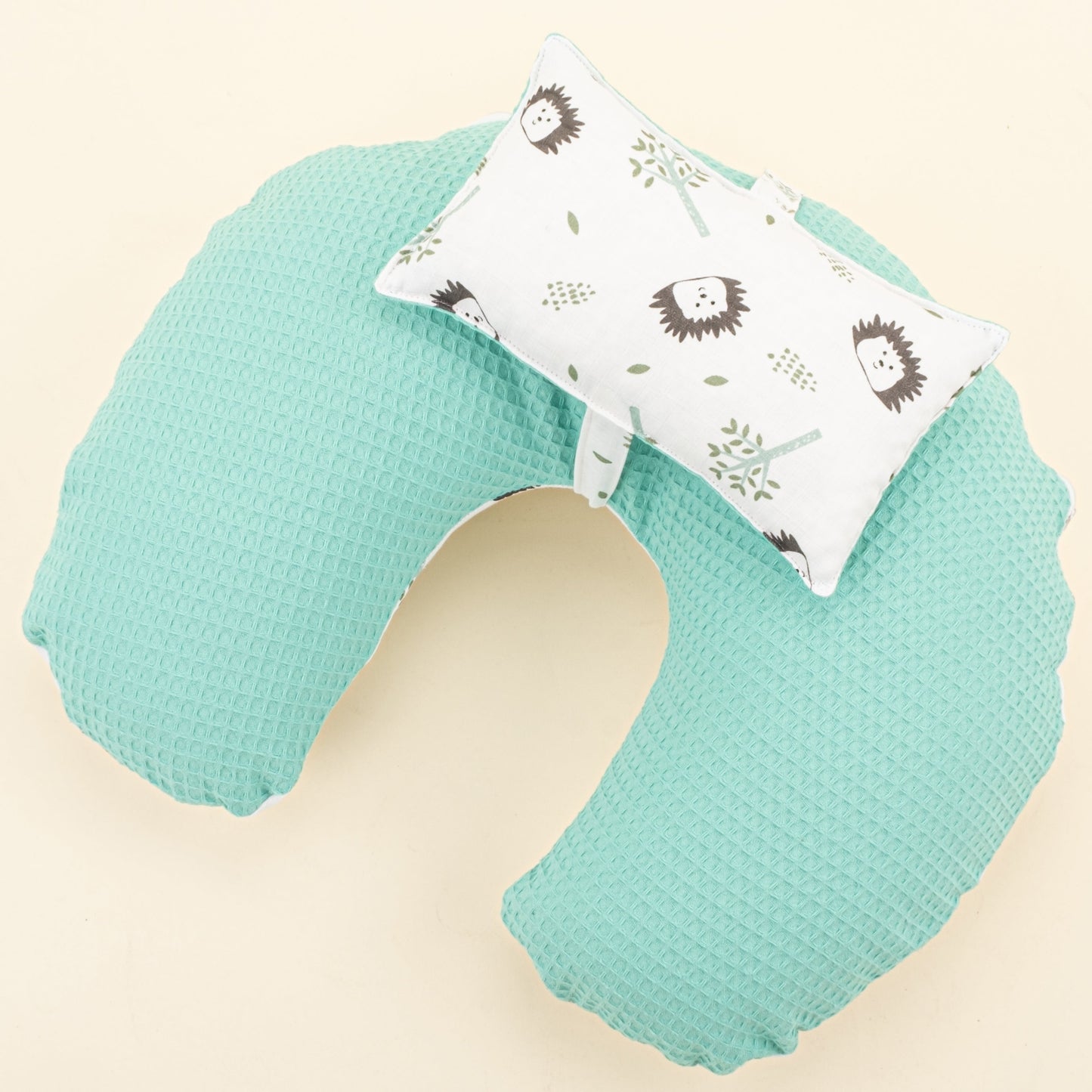 Double Sided Breastfeeding Pillow - Nil Yeşili Petek - Kirpi