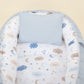 Babynest and Pillow - Çift Taraflı - Bebe Mavi Petek - Mavi Bulut