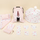 11 Piece - Newborn Sets - Double Sided - Winter - Şeker Pembe Örgü - Pembe Bulut