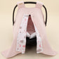 Stroller Cover Set - Double Side - Şeker Pembe Örgü - Pembe Bulut