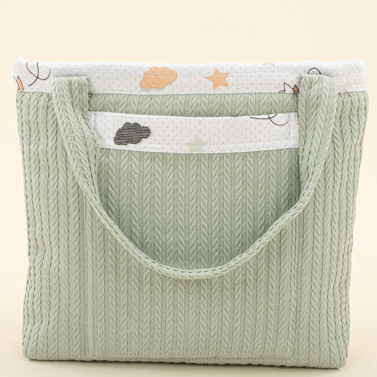 Baby Care Bag - Mint Örgü - Kuş