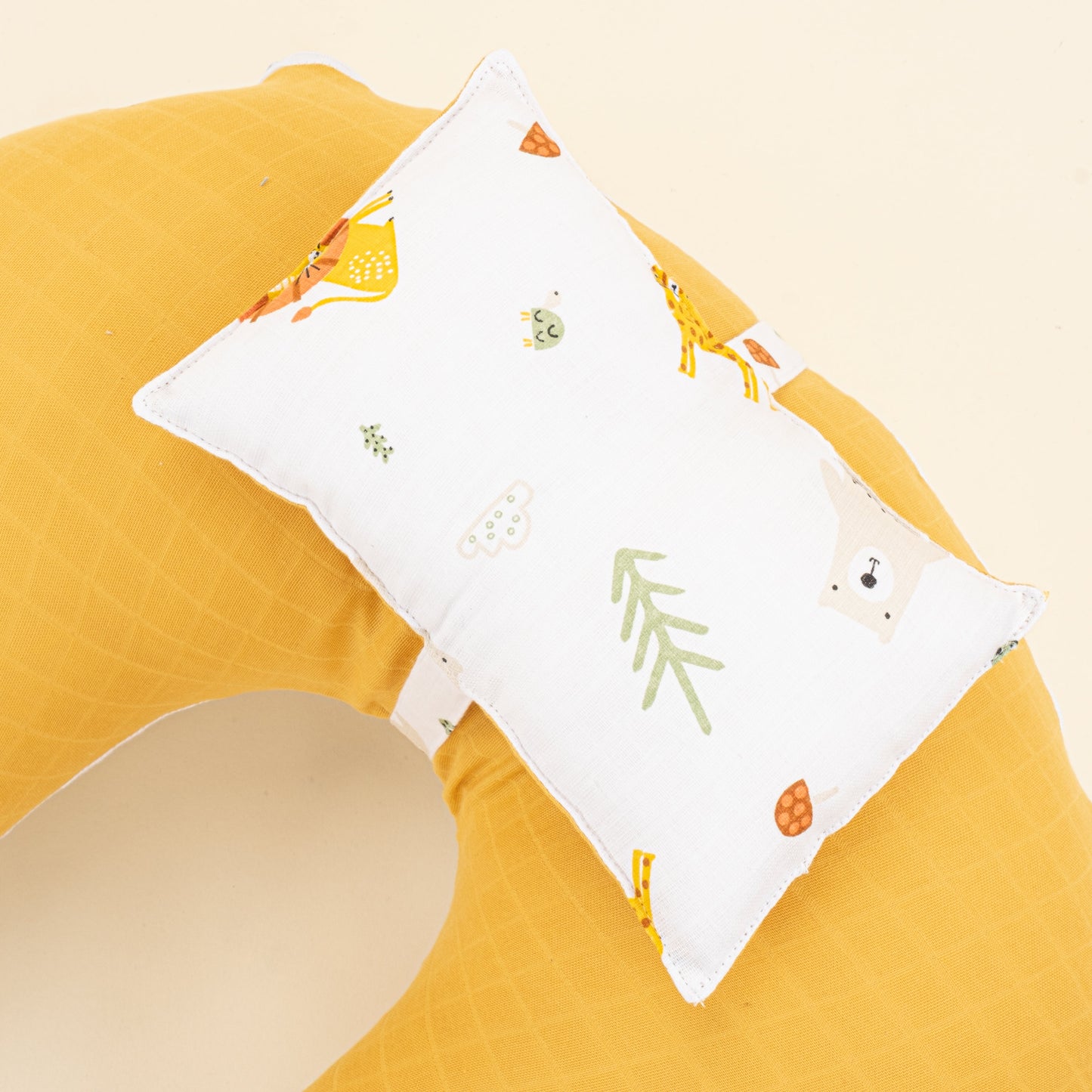 Double Sided Breastfeeding Pillow - Hardal Muslin - Aslan