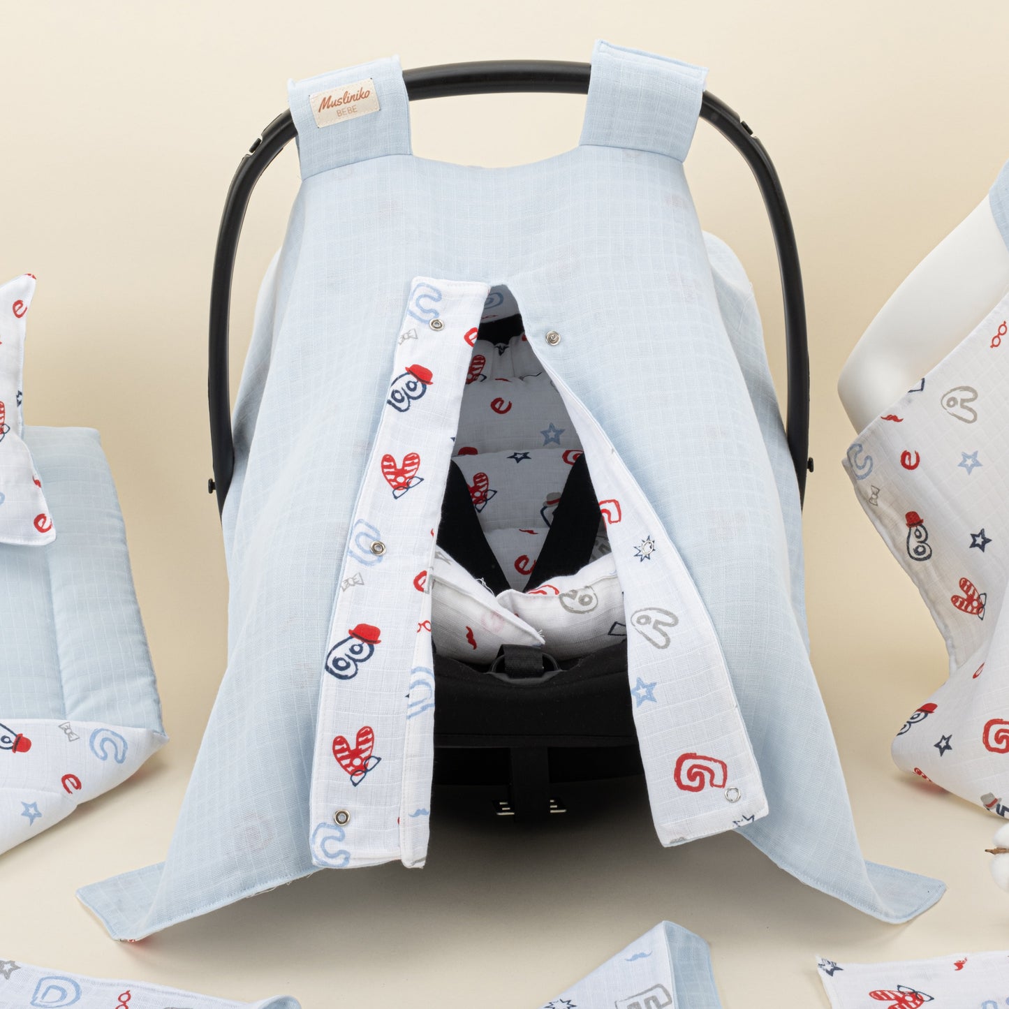 11 Piece - Newborn Sets - Double Sided - Seasonal - Bebe Mavi Muslin - Harfli