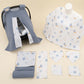 9 Piece - Newborn Sets - Double Sided - Winter - Açık İndigo Petek - Mavi Güneş