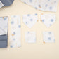 9 Piece - Newborn Sets - Double Sided - Winter - Açık İndigo Petek - Mavi Güneş