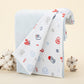 Double Side Muslin Cover - Bebe Mavi Muslin - Harfli