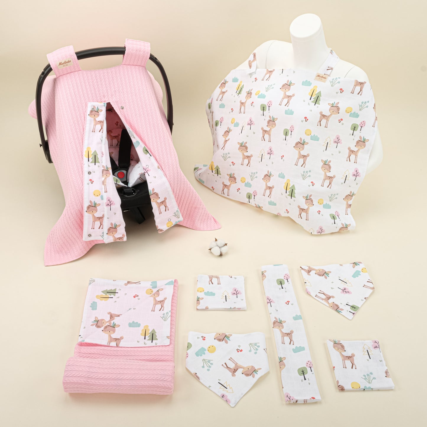 9 Piece - Newborn Sets - Double Sided - Winter - Koyu Pembe Örgü - Ceylan