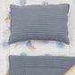 Double Sided Changing Pad and Pillow - Açık İndigo Petek - Mavi Güneş