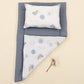 Double Sided Changing Pad and Pillow - Açık İndigo Petek - Mavi Güneş