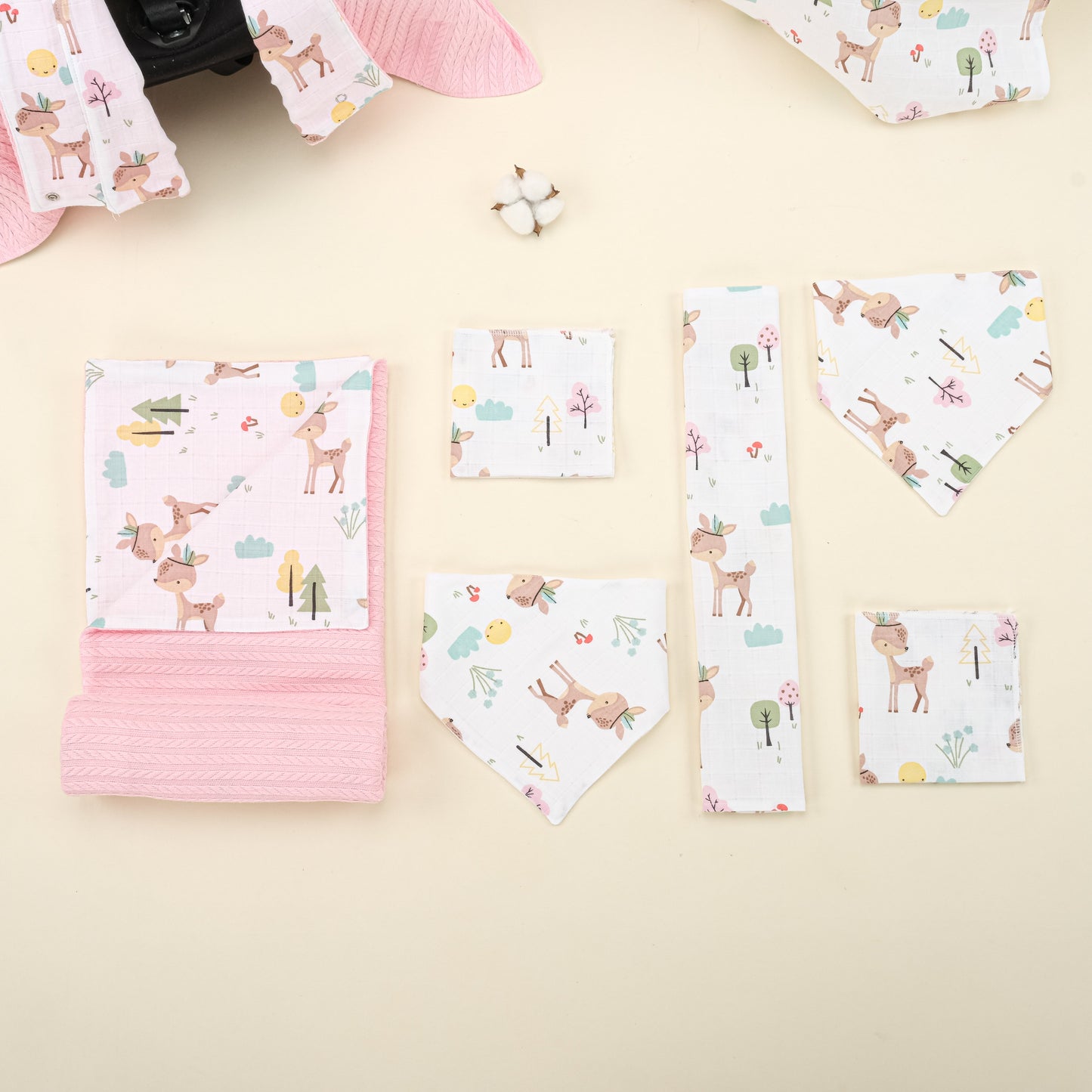 9 Piece - Newborn Sets - Double Sided - Winter - Koyu Pembe Örgü - Ceylan