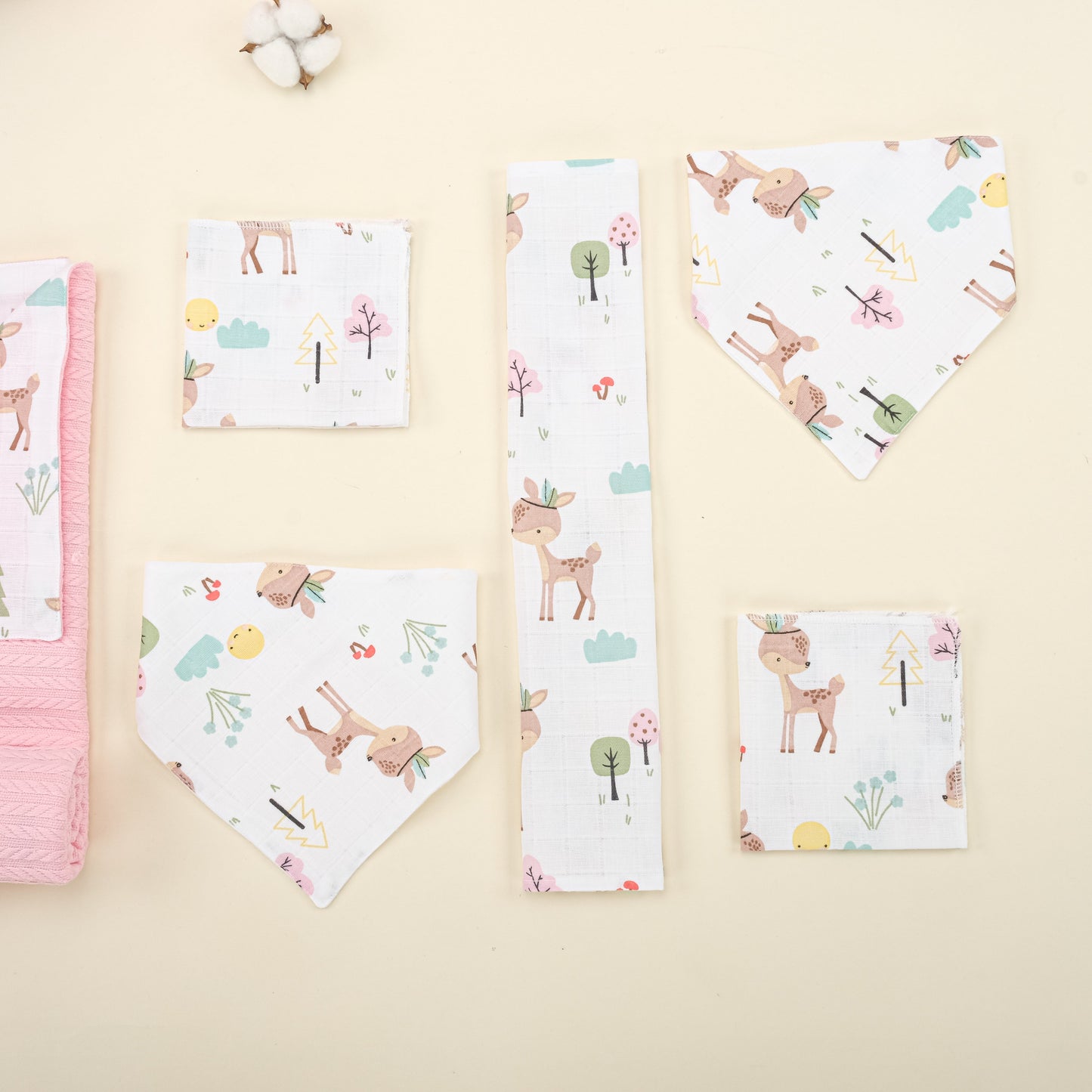 9 Piece - Newborn Sets - Double Sided - Winter - Koyu Pembe Örgü - Ceylan