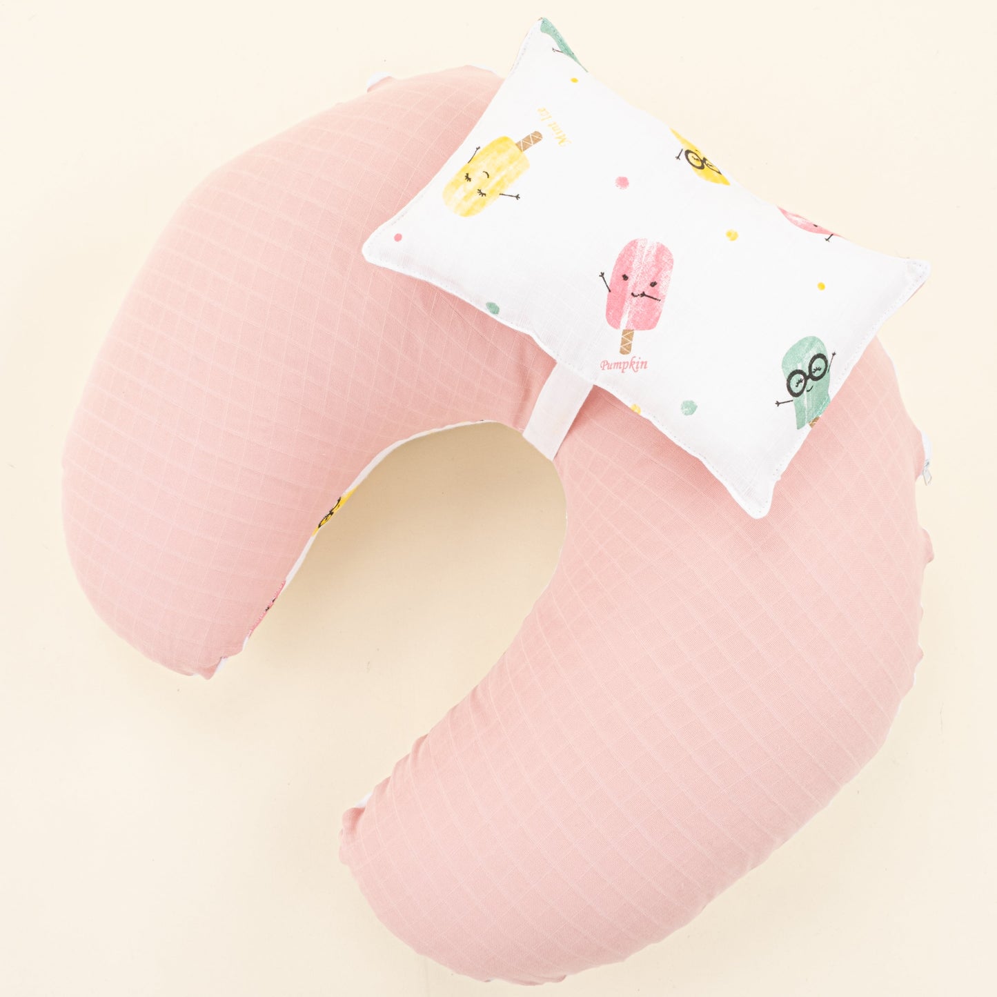 Double Sided Breastfeeding Pillow - Pudra Muslin - Dondurma