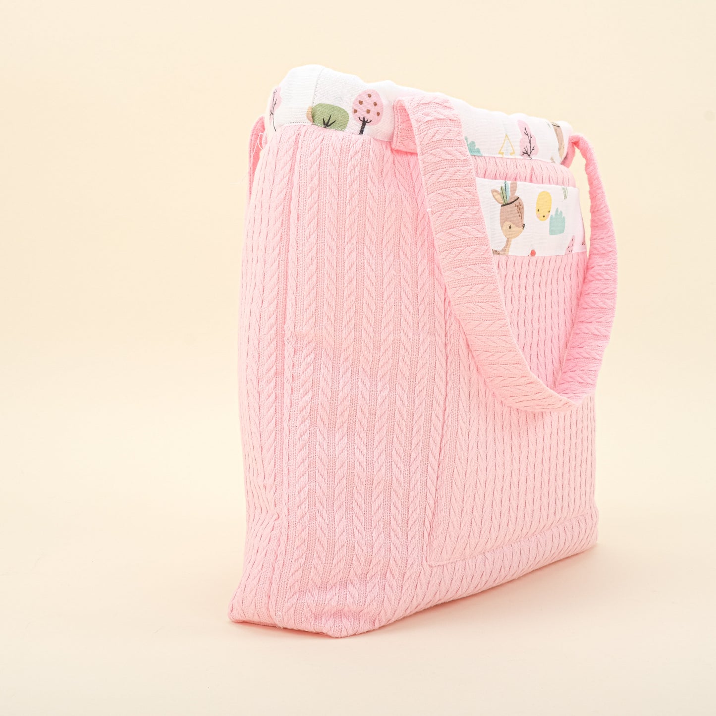 Baby Care Bag - Koyu Pembe Örgü - Ceylan