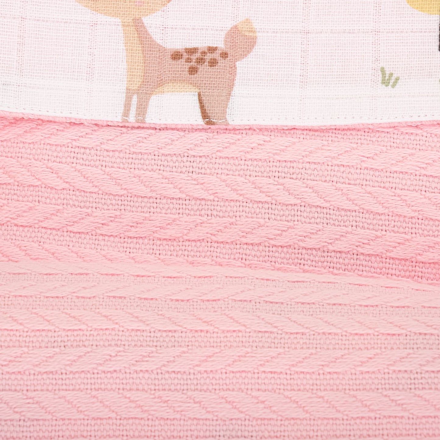 Double Sided Pique Blanket - Koyu Pembe Örgü - Ceylan