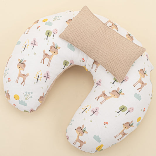 Double Sided Breastfeeding Pillow - Bej Waffle - Ceylan