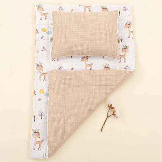 Double Sided Changing Pad and Pillow - Bej Waffle - Ceylan