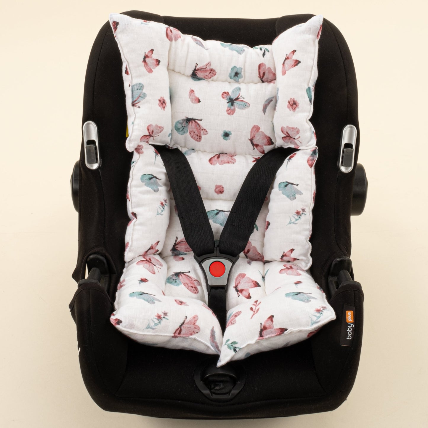 Stroller Cover Set - Double Side - Gül Kurusu Muslin - Kelebekler