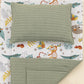 Double Sided Changing Pad and Pillow - Koyu Yeşil Örgü - Hayvanat Bahçesi