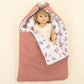 Sleeping Bag and Head Shaping Pillow - Gül Kurusu Muslin - Kelebekler