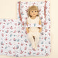 Sleeping Bag and Head Shaping Pillow - Gül Kurusu Muslin - Kelebekler