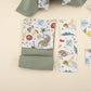 9 Piece - Newborn Sets - Double Sided - Winter - Koyu Yeşil Örgü - Hayvanat Bahçesi