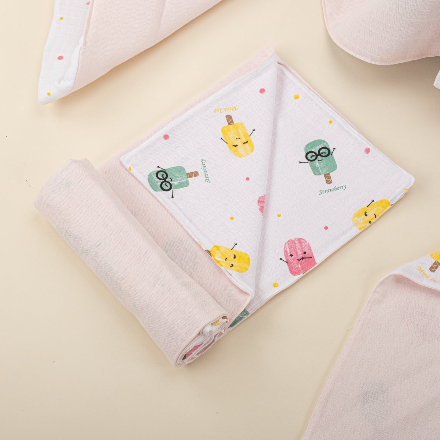 11 Piece - Newborn Sets  - Double Sided - Seasonal - Bebe Pembe Muslin - Dondurma