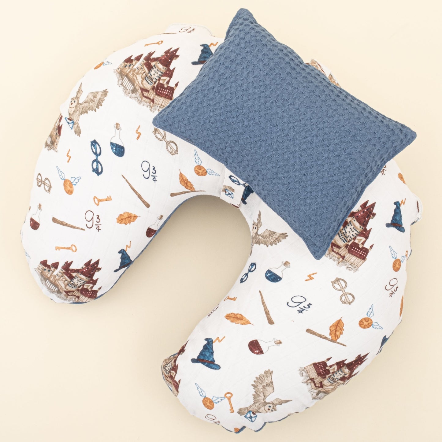 Double Sided Breastfeeding Pillow - İndigo Petek - Harry