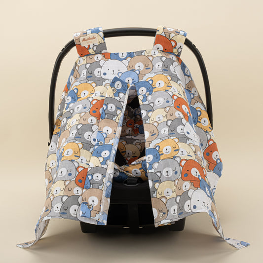 Stroller Cover Set - Single Side - Renkli Ayıcıklar