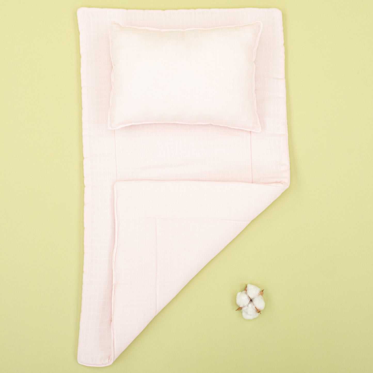 Double Sided Changing Pad and Pillow  - Bebe Pembe Muslin