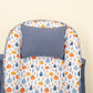 Babynest and Pillow - Çift Taraflı - İndigo Muslin - Mavi Balkabağı