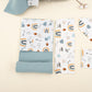 9 Piece - Newborn Sets - Double Sided - Winter - Petrol Mavisi Petek - Petrol Mavisi Gökkuşağı