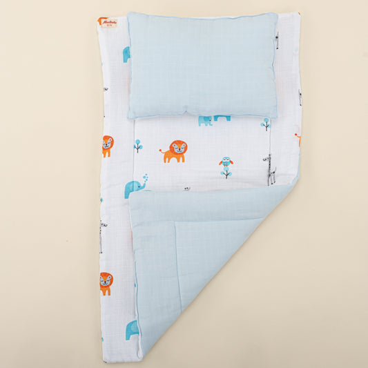 Double Sided Changing Pad and Pillow - Bebe Mavi Muslin - Fil